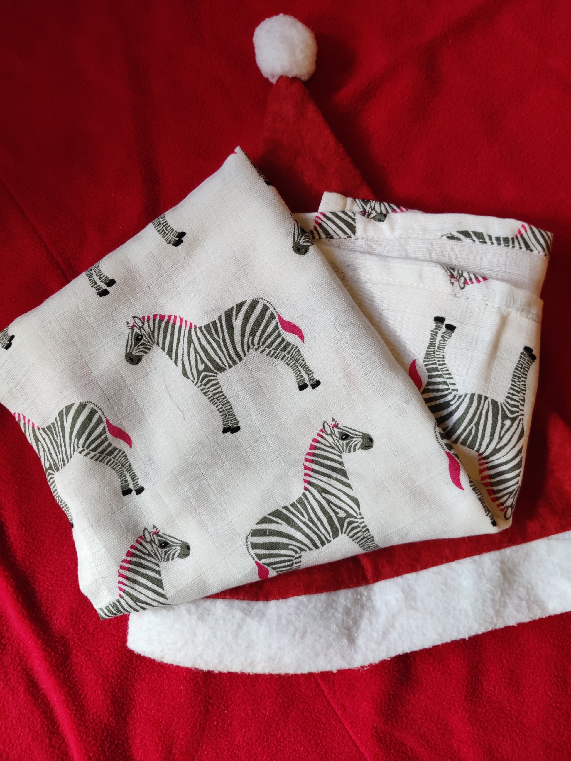 Zebra design muslin or burp cloth 