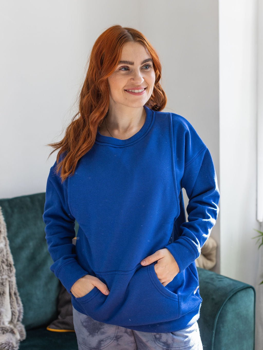 Bex Blue Breastfeeding Jumper - Stylish Mum