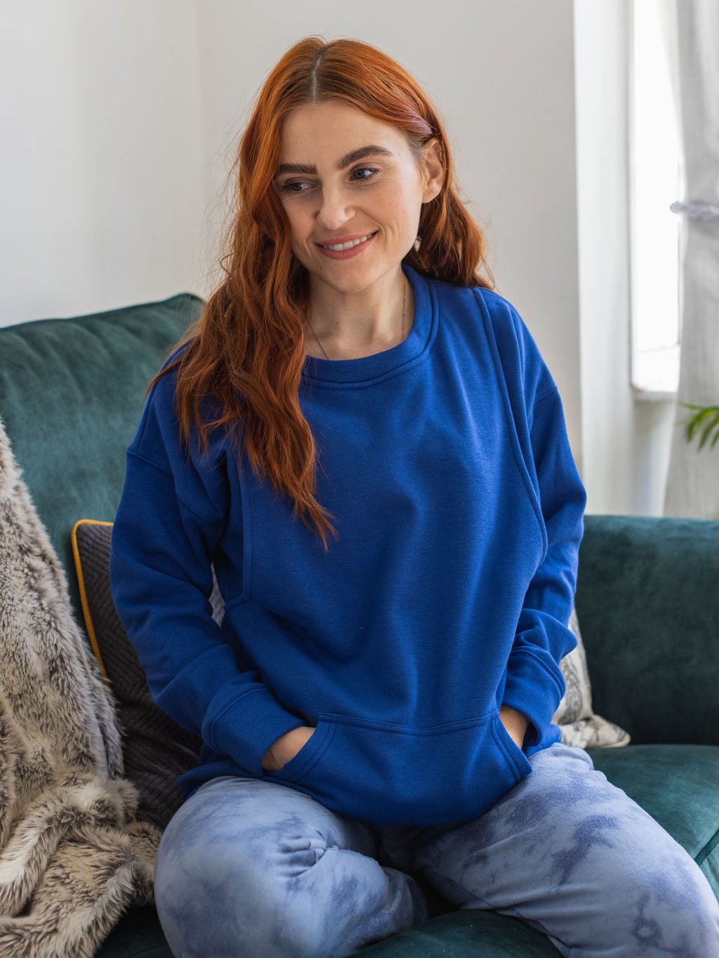 Bex Blue Breastfeeding Jumper - Stylish Mum