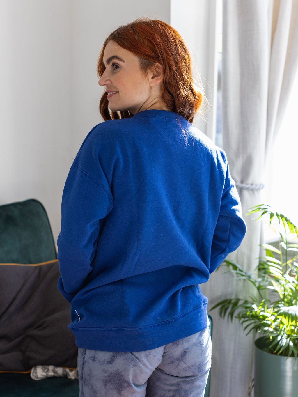 Bex Blue Breastfeeding Jumper - Stylish Mum