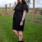 Casey Black Breastfeeding Skater Dress - Stylish Mum nursing dress in black