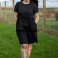 Casey Black Breastfeeding Skater Dress - Stylish Mum for breastfeeding dresses in the UK