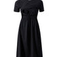 Casey Black Breastfeeding Skater Dress - Stylish Mum