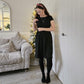 Classic Black Zip Breastfeeding Dress - Stylish Mum