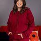 Fleece Lined Burgundy Breastfeeding Hoodie - Stylish Mum