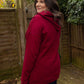 Fleece Lined Burgundy Breastfeeding Hoodie - Stylish Mum