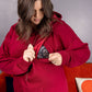 Fleece Lined Burgundy Breastfeeding Hoodie - Stylish Mum