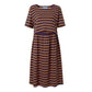 Hazel Stripe Skater Breastfeeding Dress - Stylish Mum