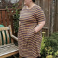 Hazel Stripe Skater Breastfeeding Dress - Stylish Mum