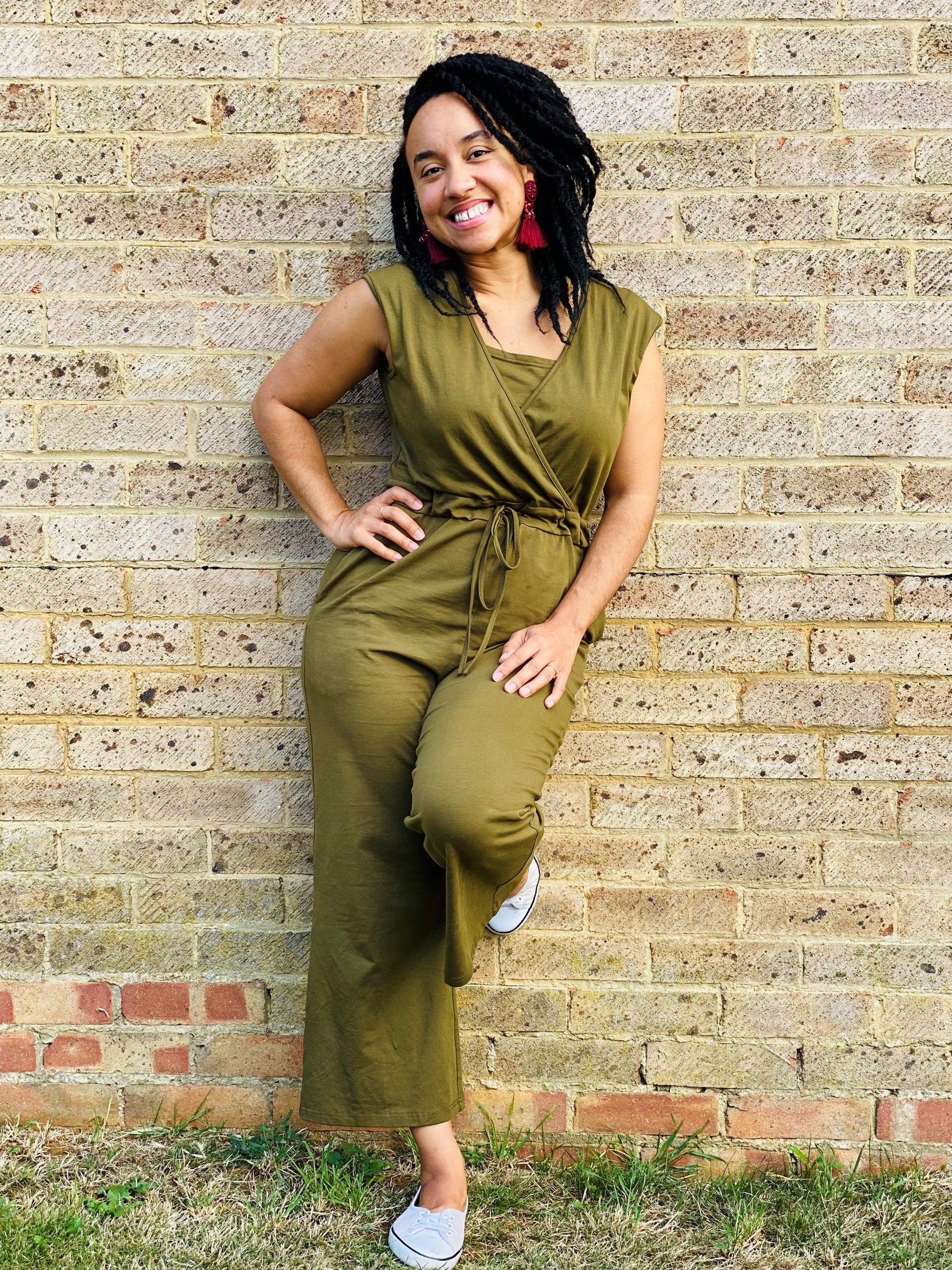 Kerry Khaki Breastfeeding Jumpsuit - Stylish Mum