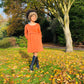 Orla Orange Breastfeeding Skater Dress - Stylish Mum