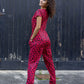 Red Leopard Breastfeeding Jumpsuit - Stylish Mum