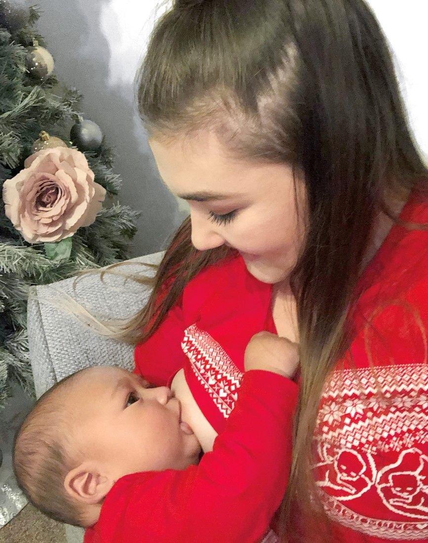 Red LOVE Breastfeeding Top - Stylish Mum