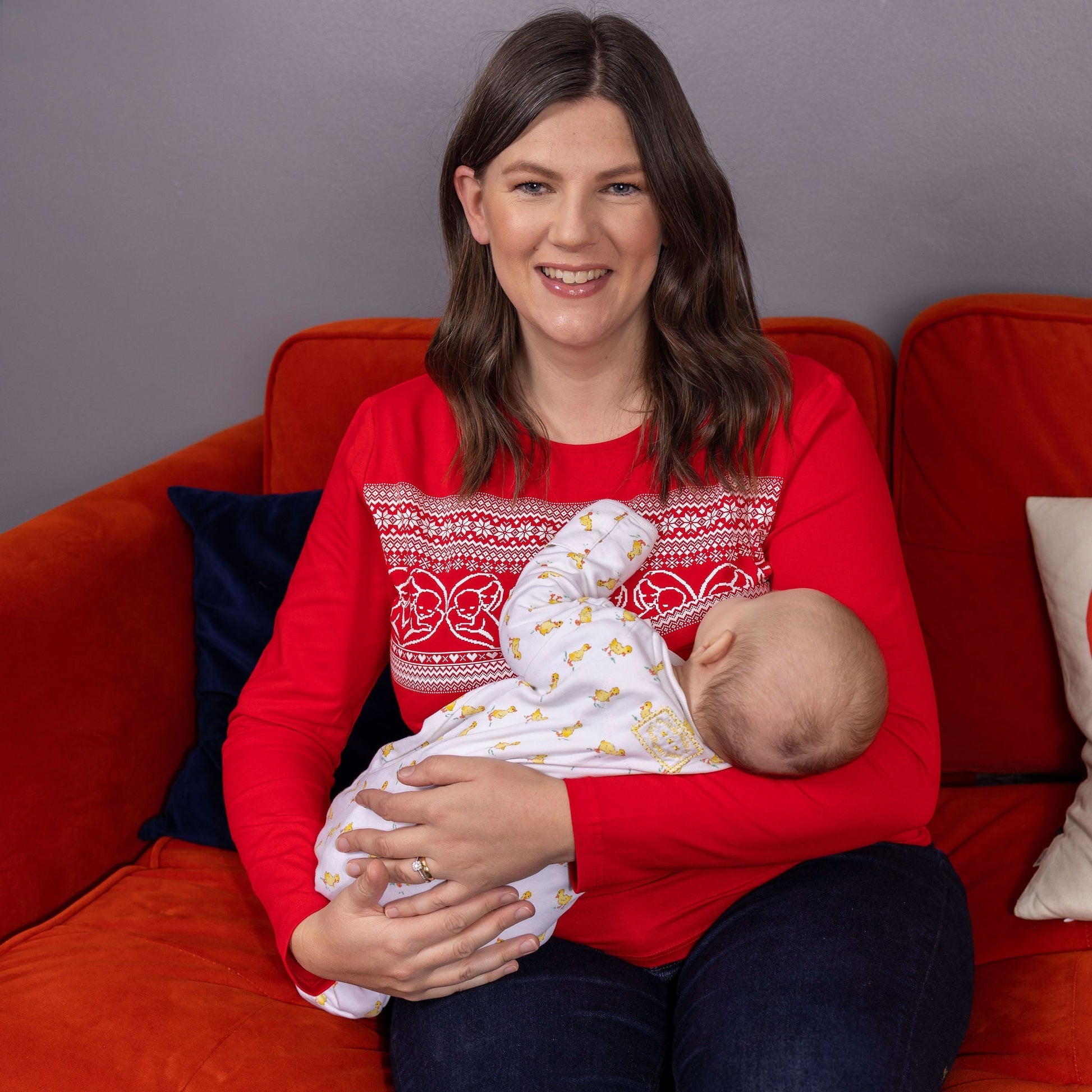 Red LOVE Breastfeeding Top - Stylish Mum