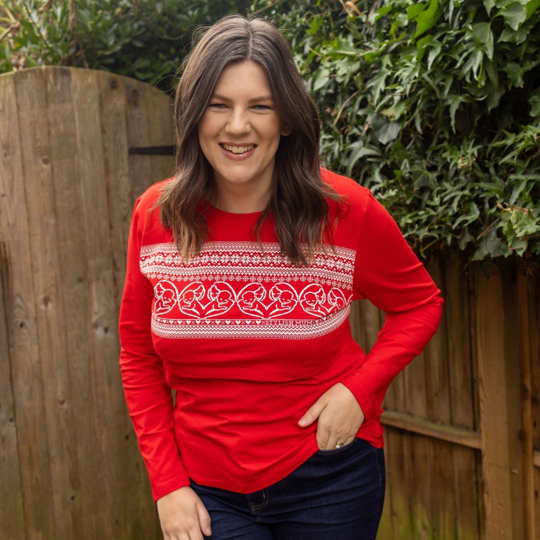 Red LOVE Breastfeeding Top - Stylish Mum